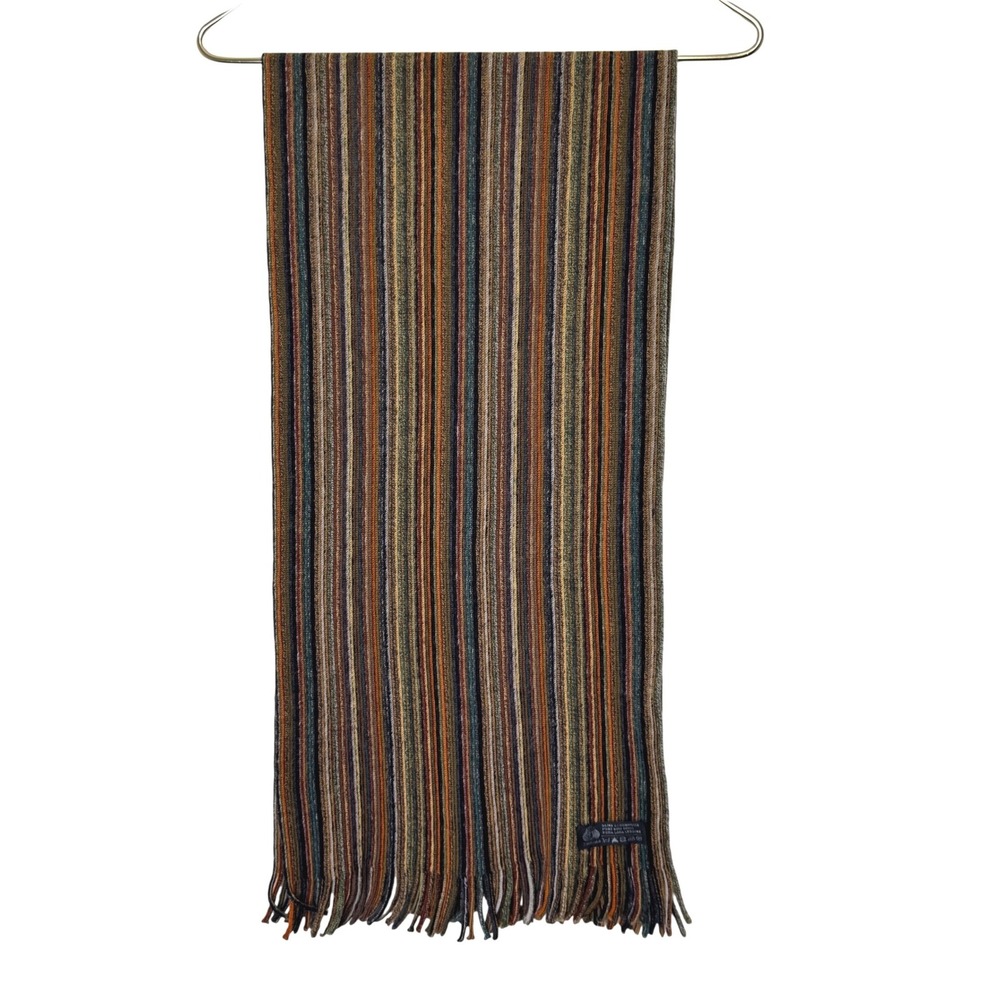 Giancarlo Wool Striped Scarf 12x52 Fall Multicolor